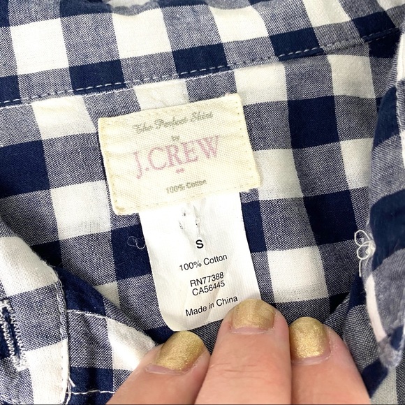 J. Crew Gingham Plaid The Perfect Shirt Button Down EUC - Picture 11 of 12